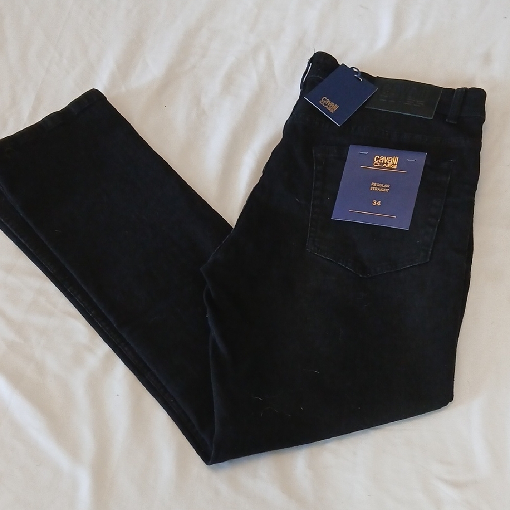 Cavalli Class Black Men Jeans